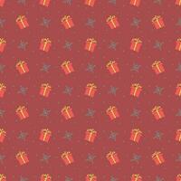 Seamless christmas pattern. New year background. Doodle illustration with christmas icons vector