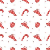 Seamless christmas pattern. New year background. Doodle illustration with christmas icons vector