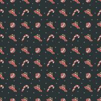 Seamless christmas pattern. New year background. Doodle illustration with christmas icons vector