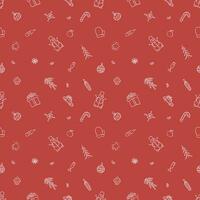 Seamless christmas pattern. New year background. Doodle illustration with christmas icons vector