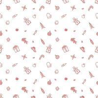 Seamless christmas pattern. New year background. Doodle illustration with christmas icons vector