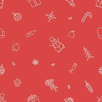 Seamless christmas pattern. New year background. Doodle illustration with christmas icons vector