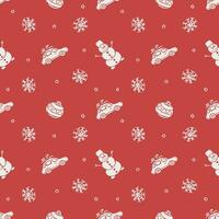 Seamless christmas pattern. New year background. Doodle illustration with christmas icons vector