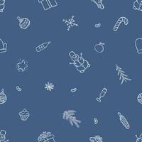 Seamless christmas pattern. New year background. Doodle illustration with christmas icons vector