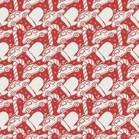 Seamless christmas pattern. New year background. Doodle illustration with christmas icons vector