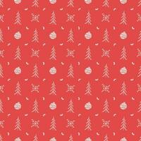 Seamless christmas pattern. New year background. Doodle illustration with christmas icons vector