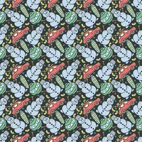 Seamless christmas pattern. New year background. Doodle illustration with christmas icons vector
