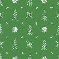 Seamless christmas pattern. New year background. Doodle illustration with christmas icons vector