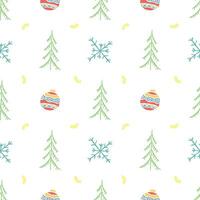 Seamless christmas pattern. New year background. Doodle illustration with christmas icons vector