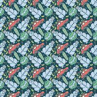Seamless christmas pattern. New year background. Doodle illustration with christmas icons vector