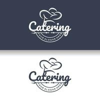 Chef Logo Design Cooking Inspiration And Chef Hat With Simple Lines For Restaurant Business Brands vector