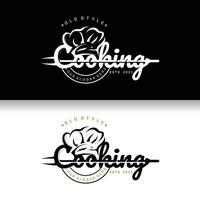 Chef Logo Design Cooking Inspiration And Chef Hat With Simple Lines For Restaurant Business Brands vector