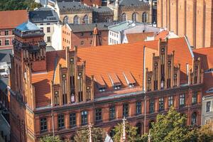 Old town skyline - aerial view from town hall tower. The medieval old town is a UNESCO World Heritage Site. photo