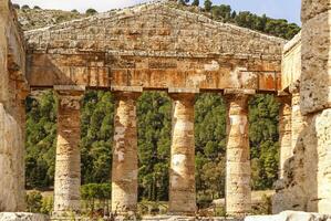 greek temple in the ancient city of Segesta, Sicily photo