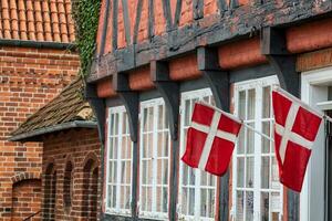 half timbered traditional house in ribe denmark photo
