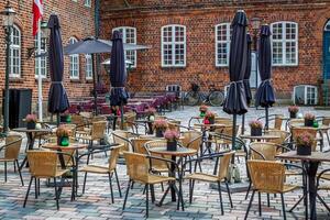 half timbered traditional house in ribe denmark photo