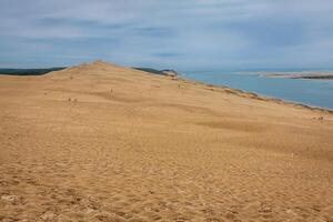 ver desde duna de pilat - el mas grande arena duna en Europa, Aquitania, Francia foto