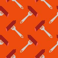 Sausage on a fork seamless pattern on color background. seamless pattern with grilled sausage on fork for kitchen, textiles, wallpaper, clothes and other vector