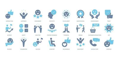 Satisfaction icons set. Set of editable stroke icons.Vector set of Satisfaction vector