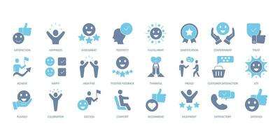 Satisfaction icons set. Set of editable stroke icons.Vector set of Satisfaction vector