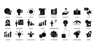 Startup icons set. Set of editable stroke icons.Vector set of Startup vector