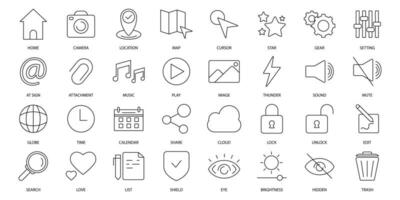 User interface icons set. Set of editable stroke icons.Vector set of User interface vector