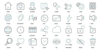 User interface icons set. Set of editable stroke icons.Vector set of User interface vector