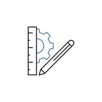 Ruler and pencil concept line icon. Simple element illustration. Ruler and pencil concept outline symbol design. vector