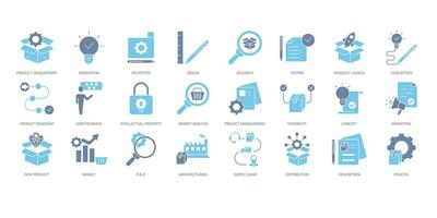 Product development icons set. Set of editable stroke icons.Vector set of Event Product development vector