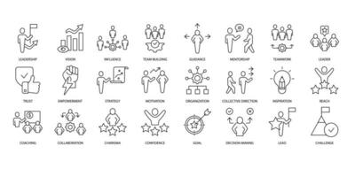 Leadership icons set. Set of editable stroke icons.Vector set of Event Leadership vector