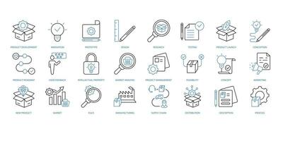 Product development icons set. Set of editable stroke icons.Vector set of Event Product development vector