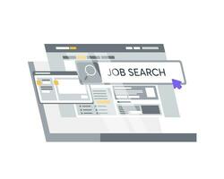 Vector illustration of a job search screen.