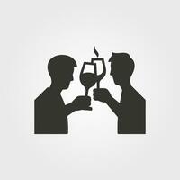 Two friends making a toast icon - Simple Vector Illustration