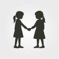 Two friends holding hands icon - Simple Vector Illustration