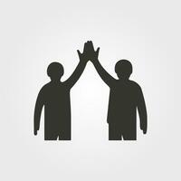 Two people high-fiving icon - Simple Vector Illustration