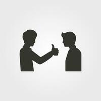 Two friends giving each other a thumbs up icon - Simple Vector Illustration