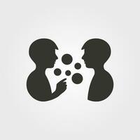 Two friends blowing bubbles icon - Simple Vector Illustration
