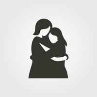 Two people hugging icon - Simple Vector Illustration