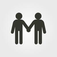 Two people supporting each other icon - Simple Vector Illustration