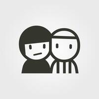 Friends being there for each other through thick and thin icon - Simple Vector Illustration