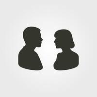 dos personas hablando icono - sencillo vector ilustración
