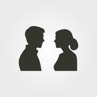 dos personas hablando icono - sencillo vector ilustración
