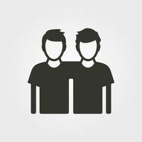 Two friends arm in arm icon - Simple Vector Illustration