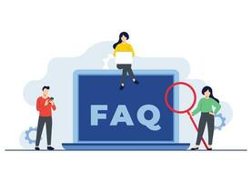 Frequently asked questions concept flat illustration vector template, FAQ concept for landing page, mobile app, web banner, infographics