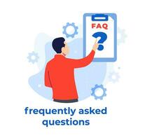 Frequently asked questions concept flat illustration vector template, FAQ concept for landing page, mobile app, web banner, infographics