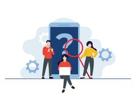 Frequently asked questions concept flat illustration vector template, FAQ concept for landing page, mobile app, web banner, infographics