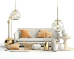 AI generated interior design concept home modern architecture furniture object idea generative Ai. photo