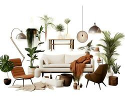 AI generated interior design concept home modern architecture furniture object idea generative Ai. photo