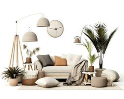 AI generated interior design concept home modern architecture furniture object idea generative Ai. photo