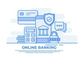 Secure online banking using a credit card, Access to your bank account using mobile banking app vector